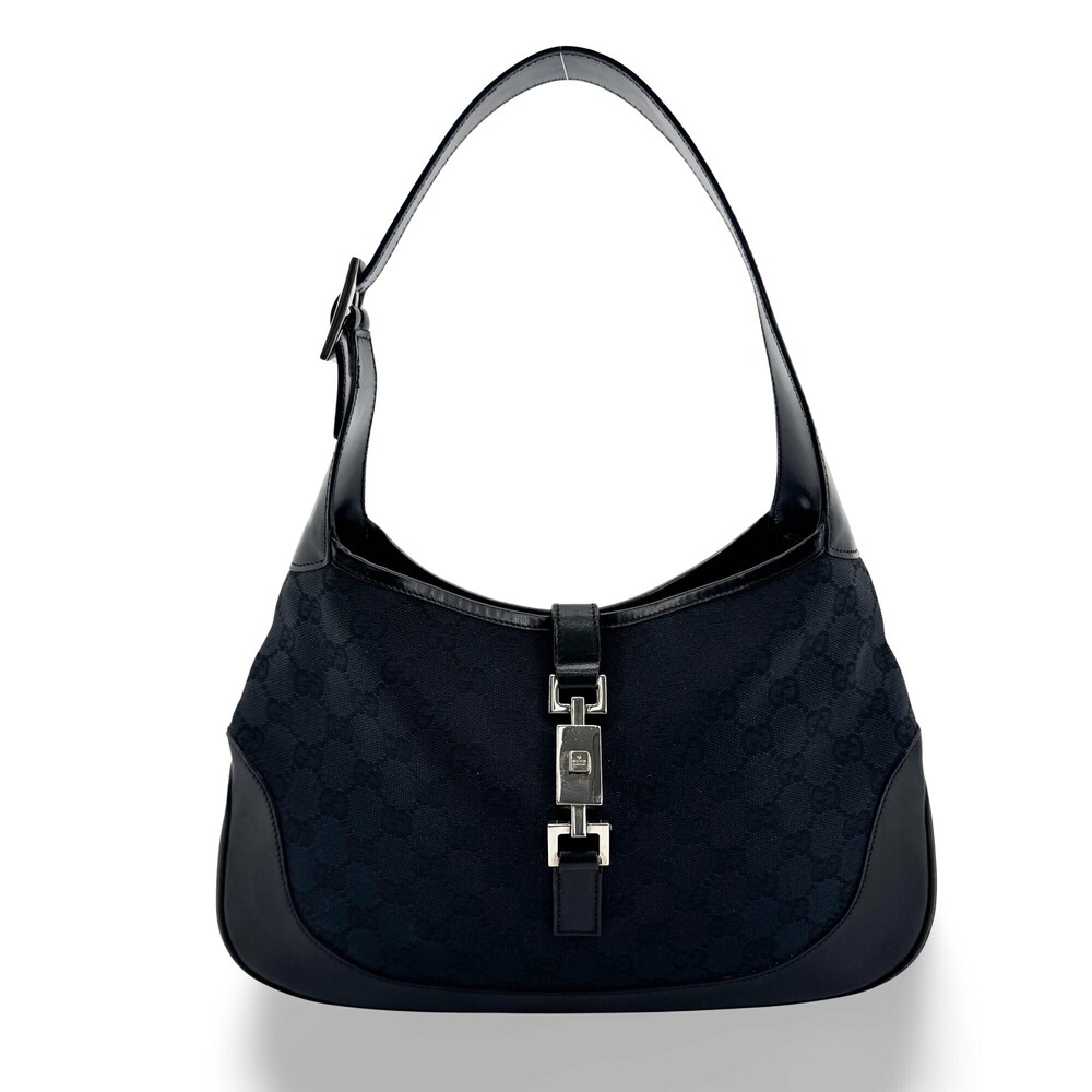Gucci Vintage Jackie Hobo GG Canvas with Leather Large